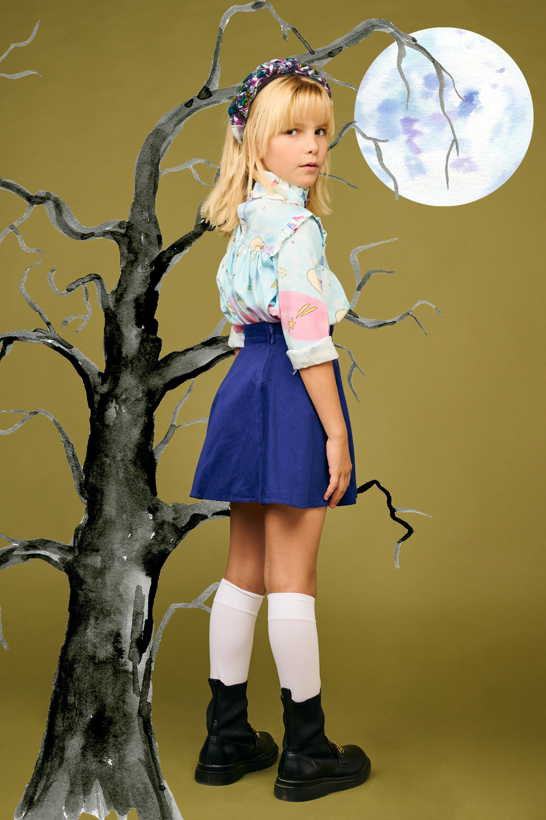 The Blue Corduroy Skirt - CooCootales