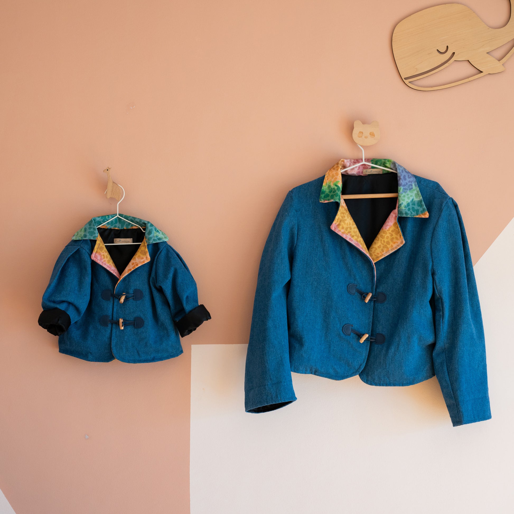 Retro Rainbow Denim Jacket Mama & Me - CooCootales
