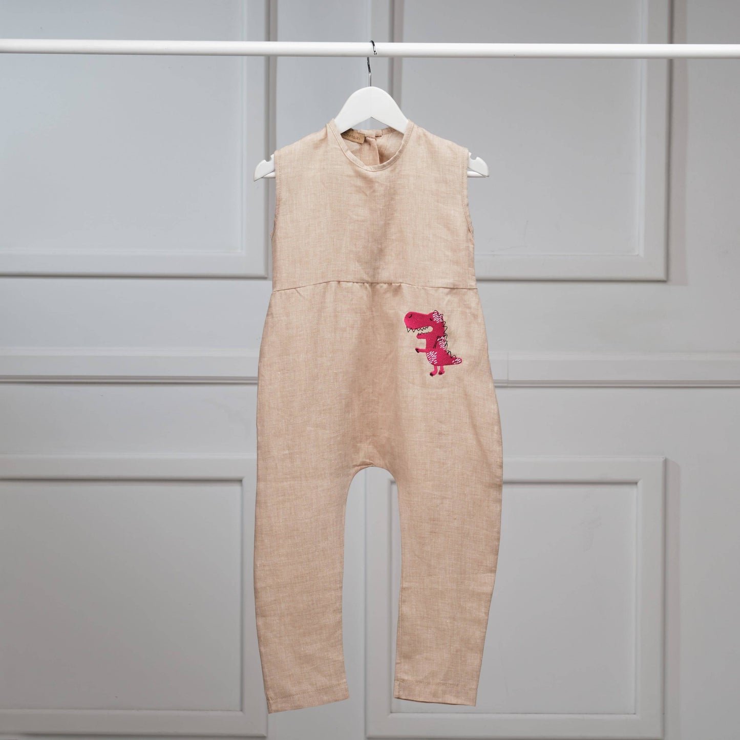 The Dinosaur Romper (light blue/beige) - CooCootales