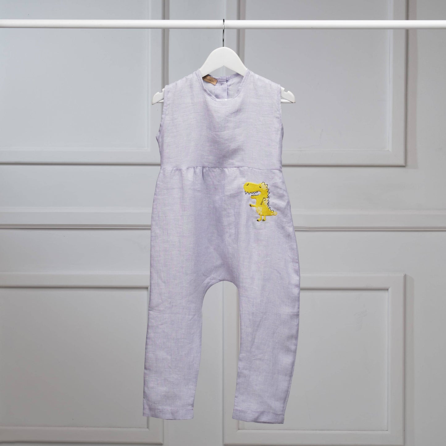 The Dinosaur Romper (beige/light blue) - CooCootales