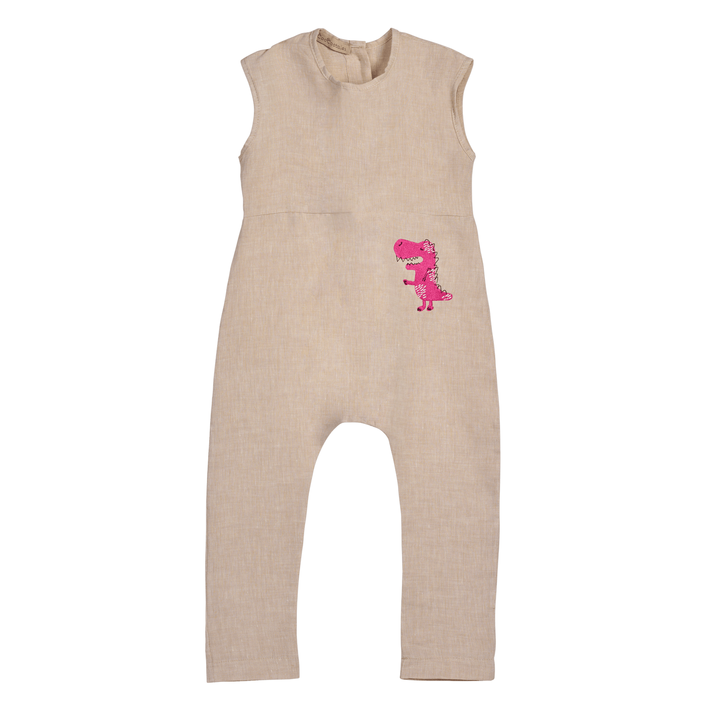 The Dinosaur Romper (beige/light blue) - CooCootales