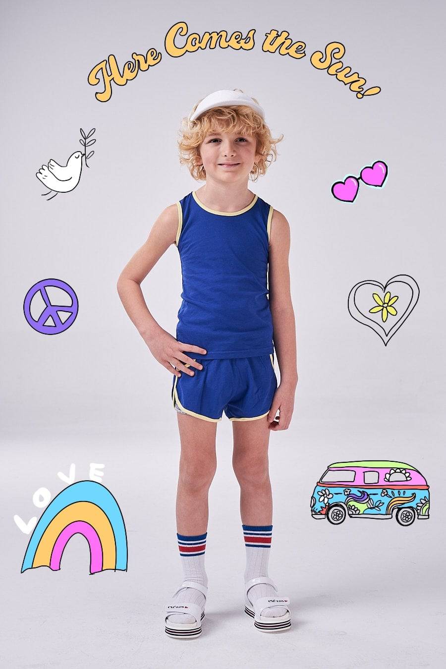 The Venice Beach Set (boys - light blue/dark blue/white/yellow) - CooCootales