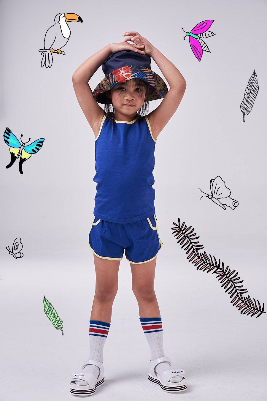 The Venice Beach Set (girls - yellow/dark blue/white/light blue/pink) - CooCootales