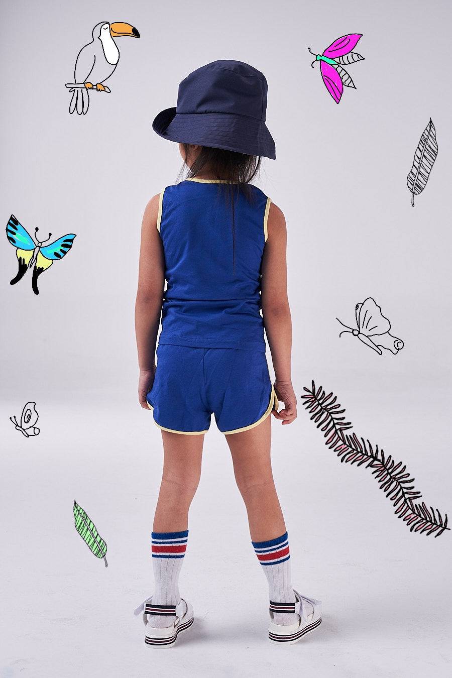 The Venice Beach Set (girls - yellow/dark blue/white/light blue/pink) - CooCootales