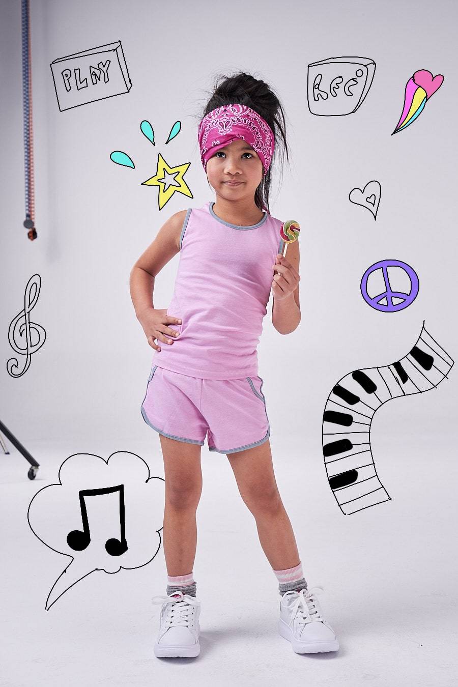The Venice Beach Set (girls - yellow/dark blue/white/light blue/pink) - CooCootales