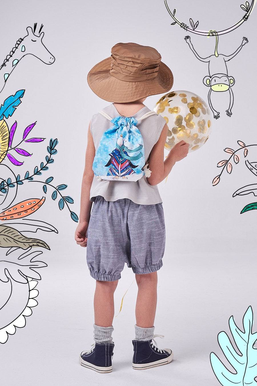 The Summer Breeze Shirt (boys - orange/light gray/pale green) - CooCootales