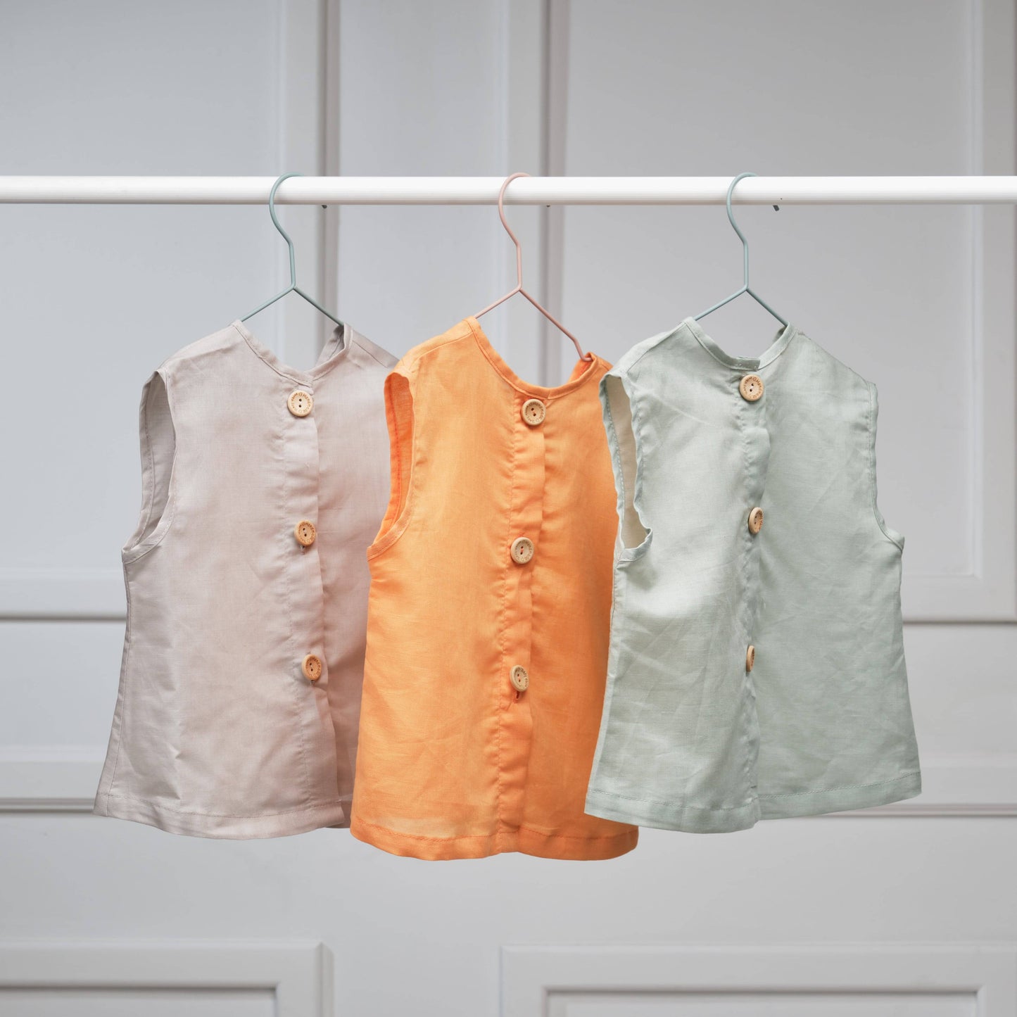 The Summer Breeze Shirt (boys - orange/light gray/pale green) - CooCootales