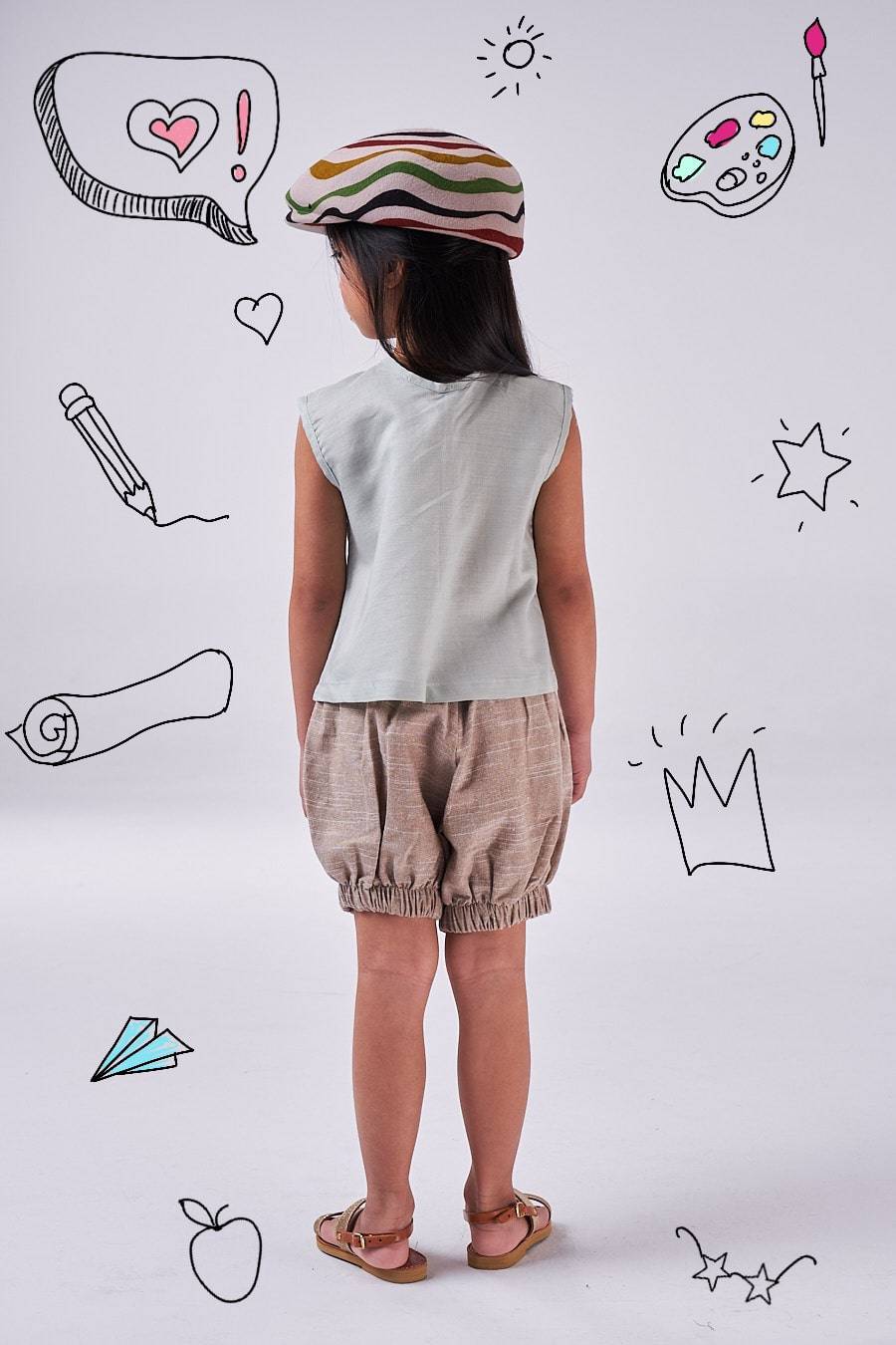 The Bubble Shorts (girls - gray/beige) - CooCootales