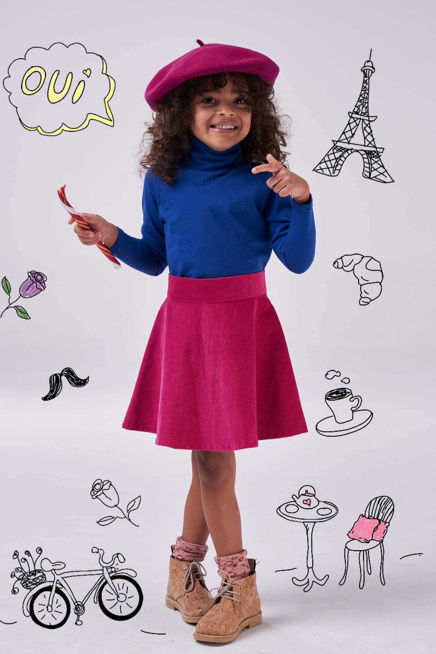 The Fuchsia Corduroy Skirt - CooCootales