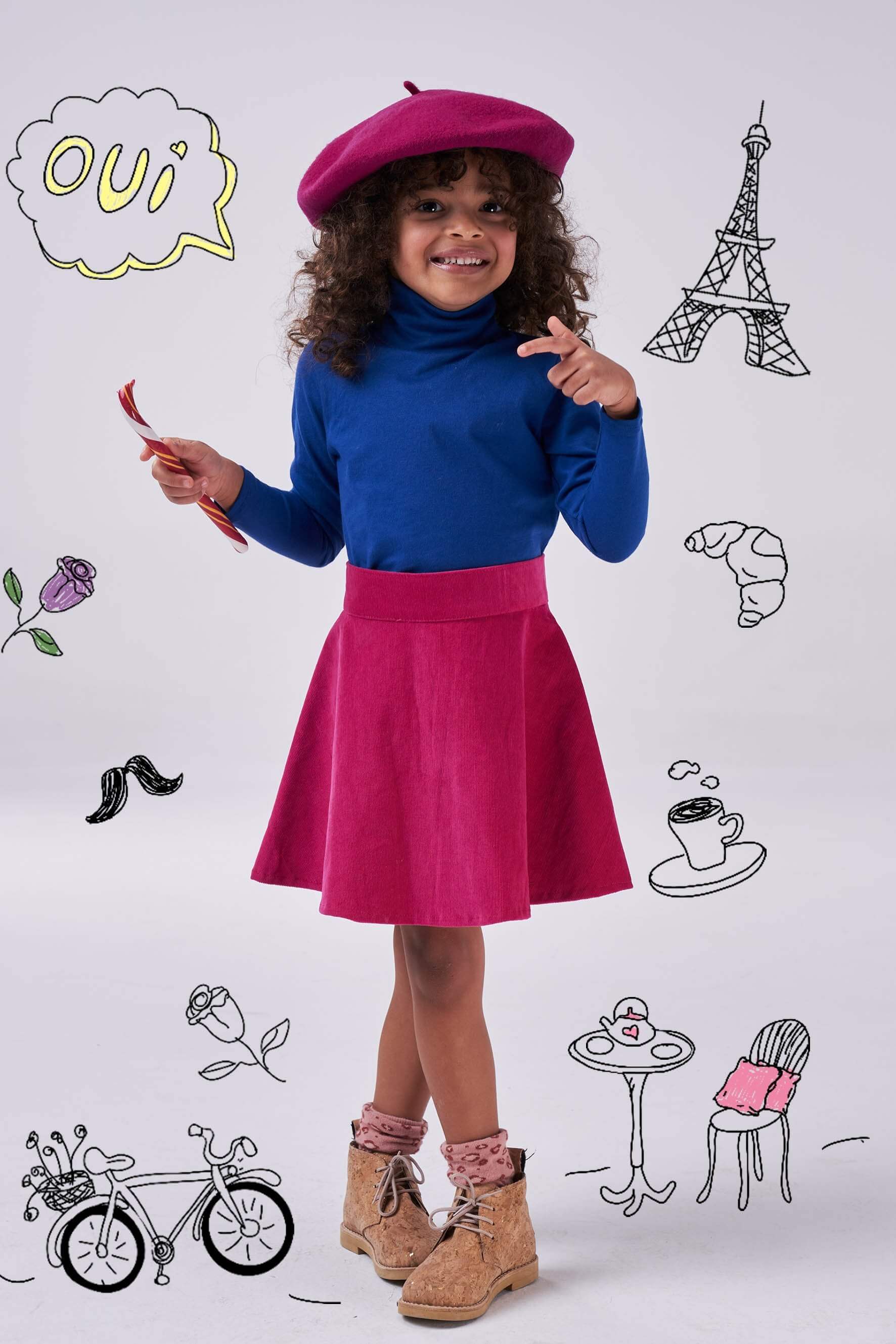 The Fuchsia Corduroy Skirt - CooCootales