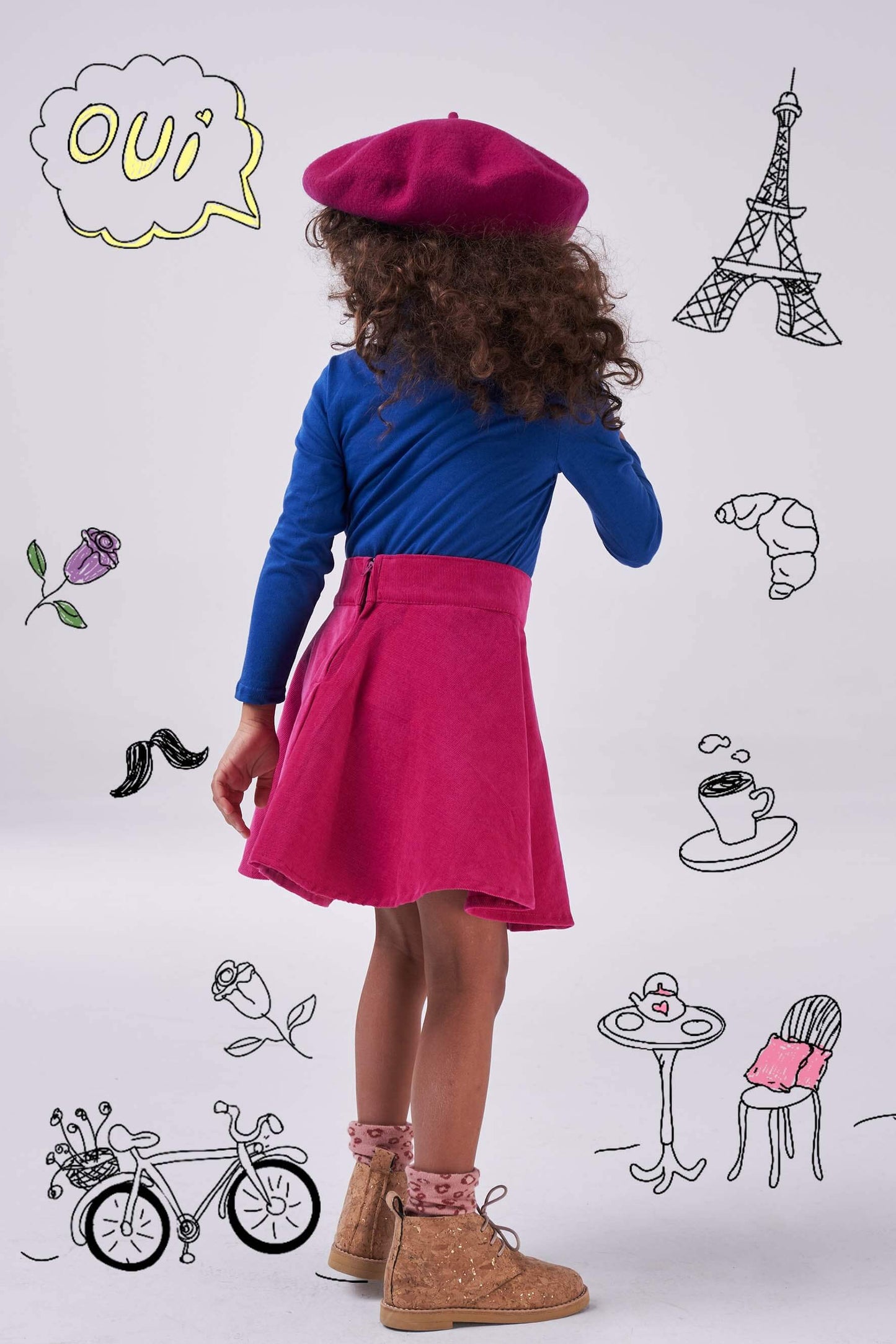 The Fuchsia Corduroy Skirt - CooCootales
