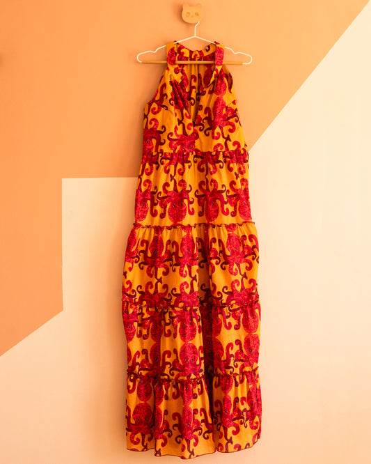 OctoTwirl Halter Maxi Dress — Women