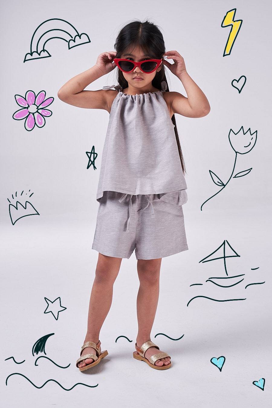 The Seashell Set (gray/pink) - CooCootales