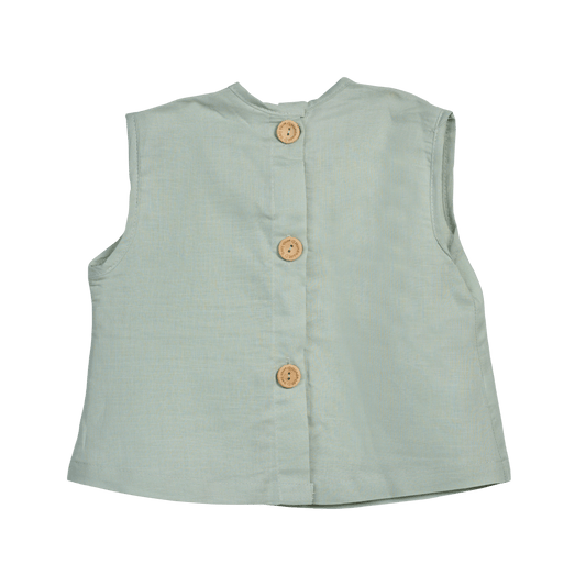The Summer Breeze Shirt (girls - pale green/orange/light gray) - CooCootales