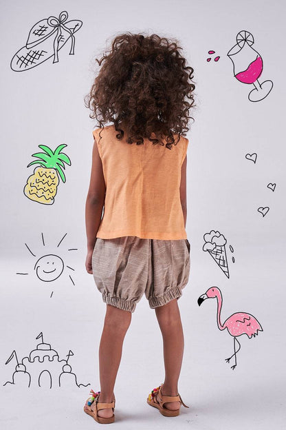 The Summer Breeze Shirt (girls - light gray/pale green/orange) - CooCootales