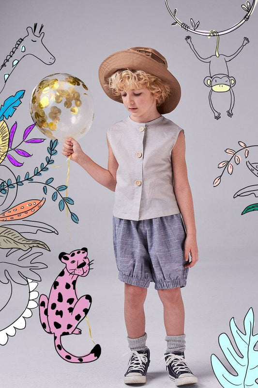 The Bubble Shorts (boys - gray/beige) - CooCootales
