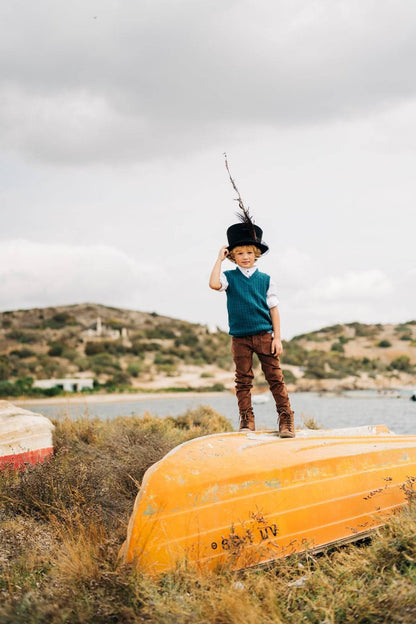 The Green Knitted Vest (boy) - CooCootales